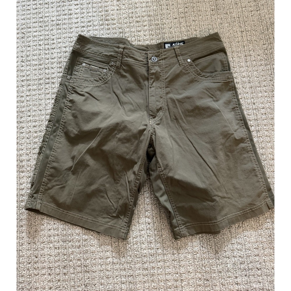 Kuhl Hiking Shorts Flat Front Men's 35 Cotton Nylon Spandex